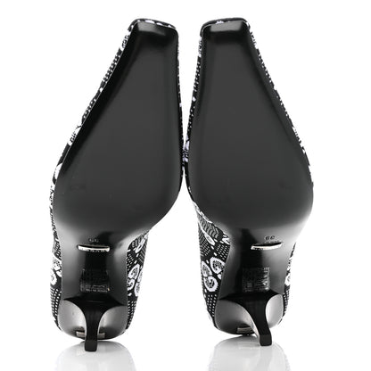 Gucci Technical Jersey Knit GG Monogram Square G 75mm Ankle Boots 39 Black Great White 6 of 9