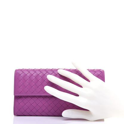 Bottega Veneta Nappa Intrecciato Continental Flap Wallet Peony 2 of 12