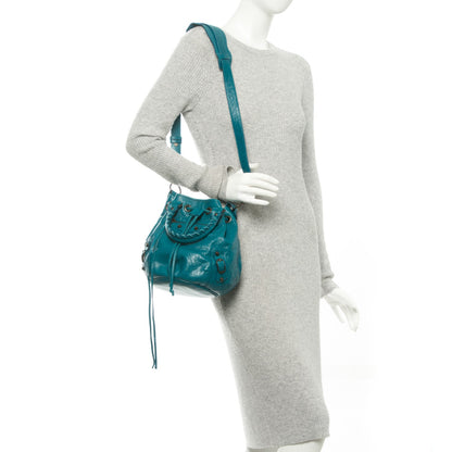 Balenciaga Agneau Classic Hardware Mini Pompon Lagon 2 of 8