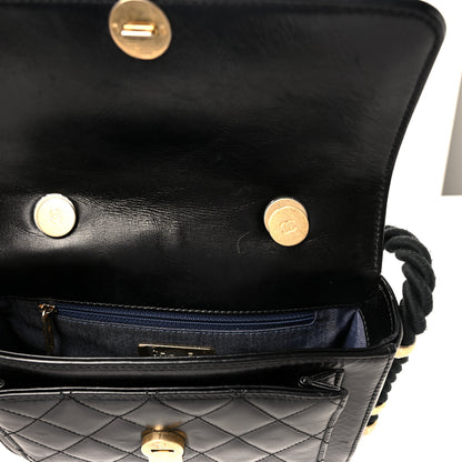 Chanel Crumpled Calfskin En Vogue Rope Flap Black 9 of 11
