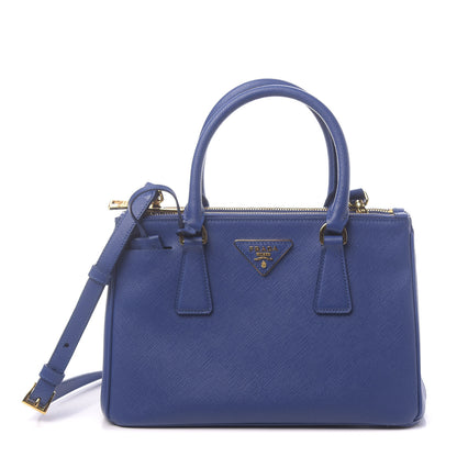 Prada Saffiano Mini Galleria Double Zip Tote Bleuette 1 of 13