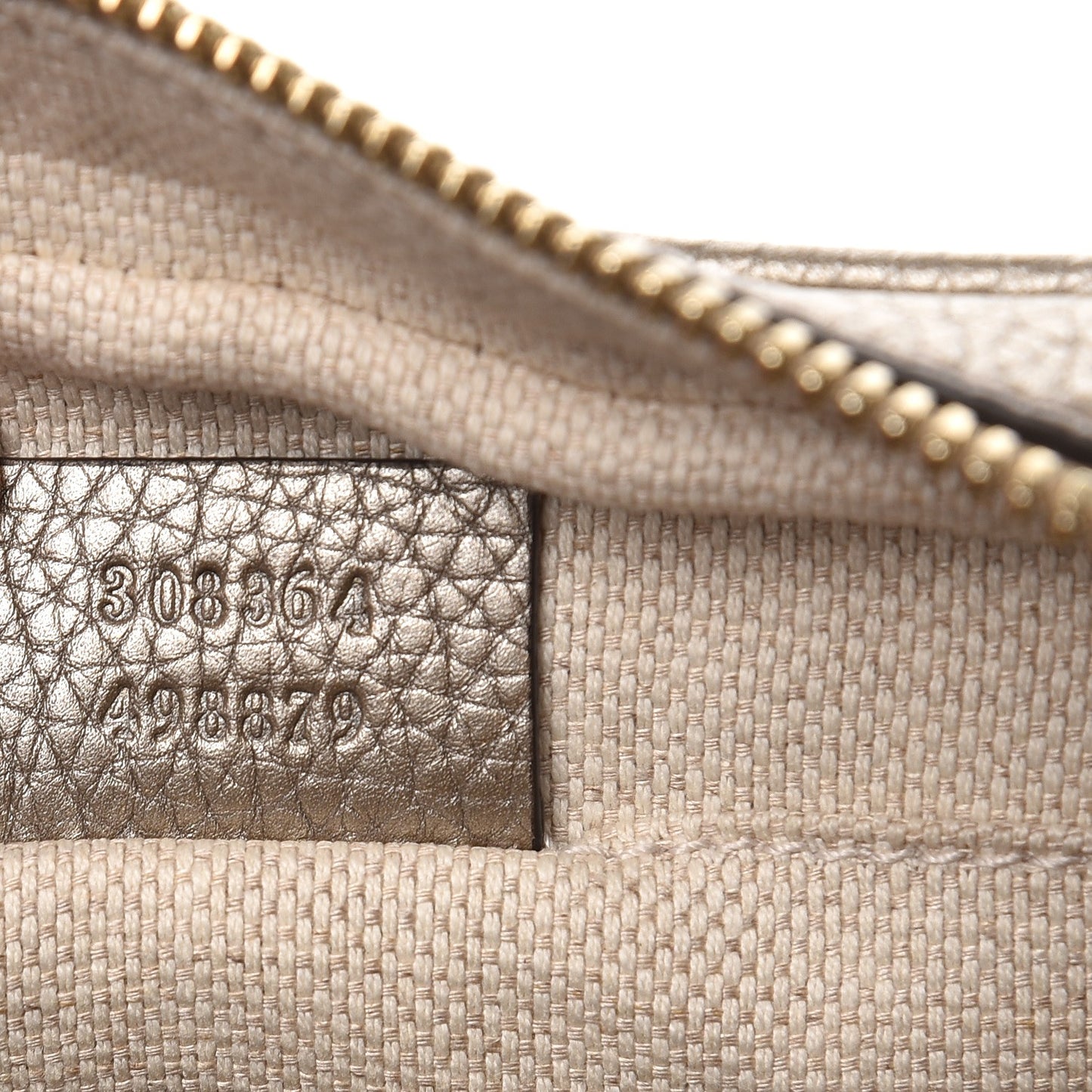 Metallic Pebbled Calfskin Small Soho Disco Bag Golden Beige