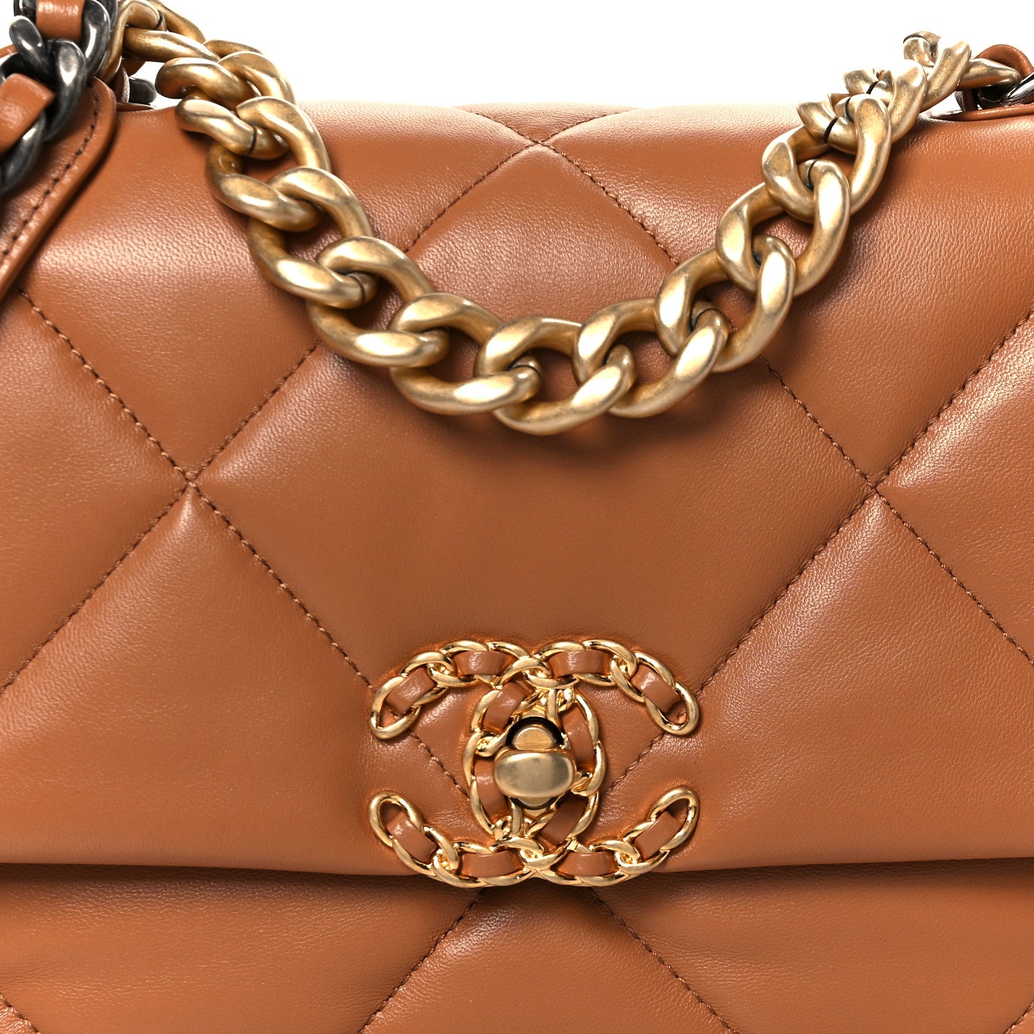 Chanel Lambskin Quilted Medium Chanel 19 Flap Brown 8 of 11