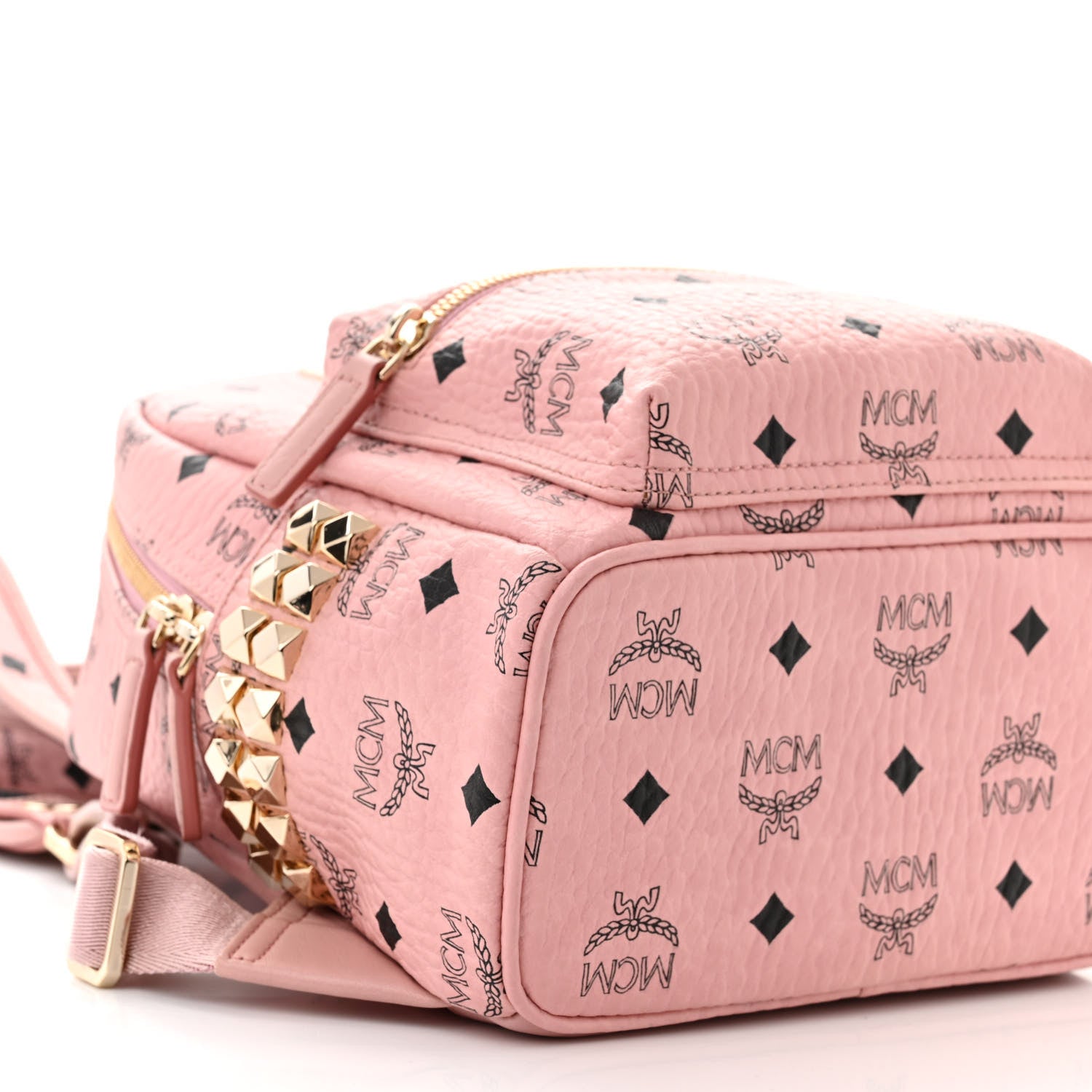 MCM Visetos Small Side Stud Stark Backpack Soft Pink 8 of 9