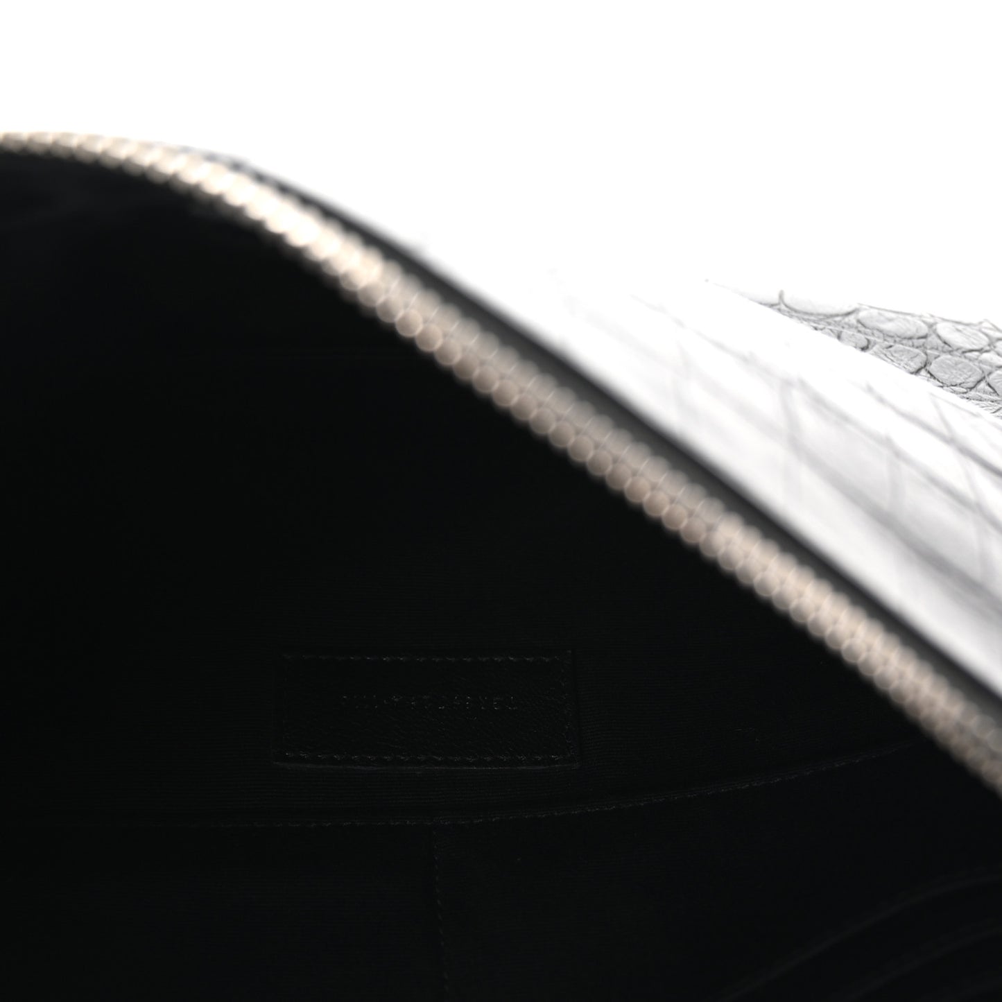 Calfskin Crocodile Embossed Zipped Tablet Holder Black