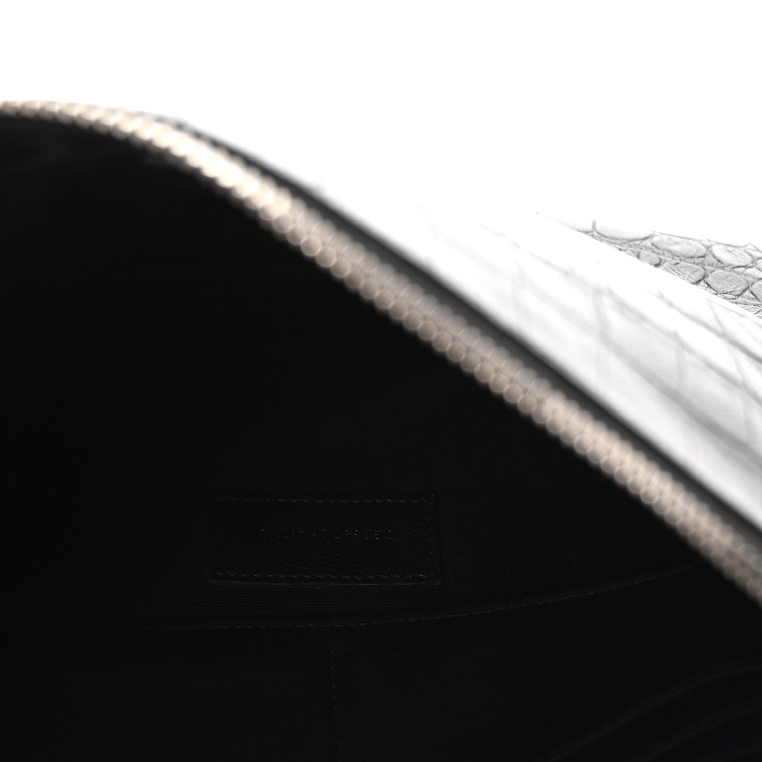 Saint Laurent Calfskin Crocodile Embossed Zipped Tablet Holder Black 7 of 7