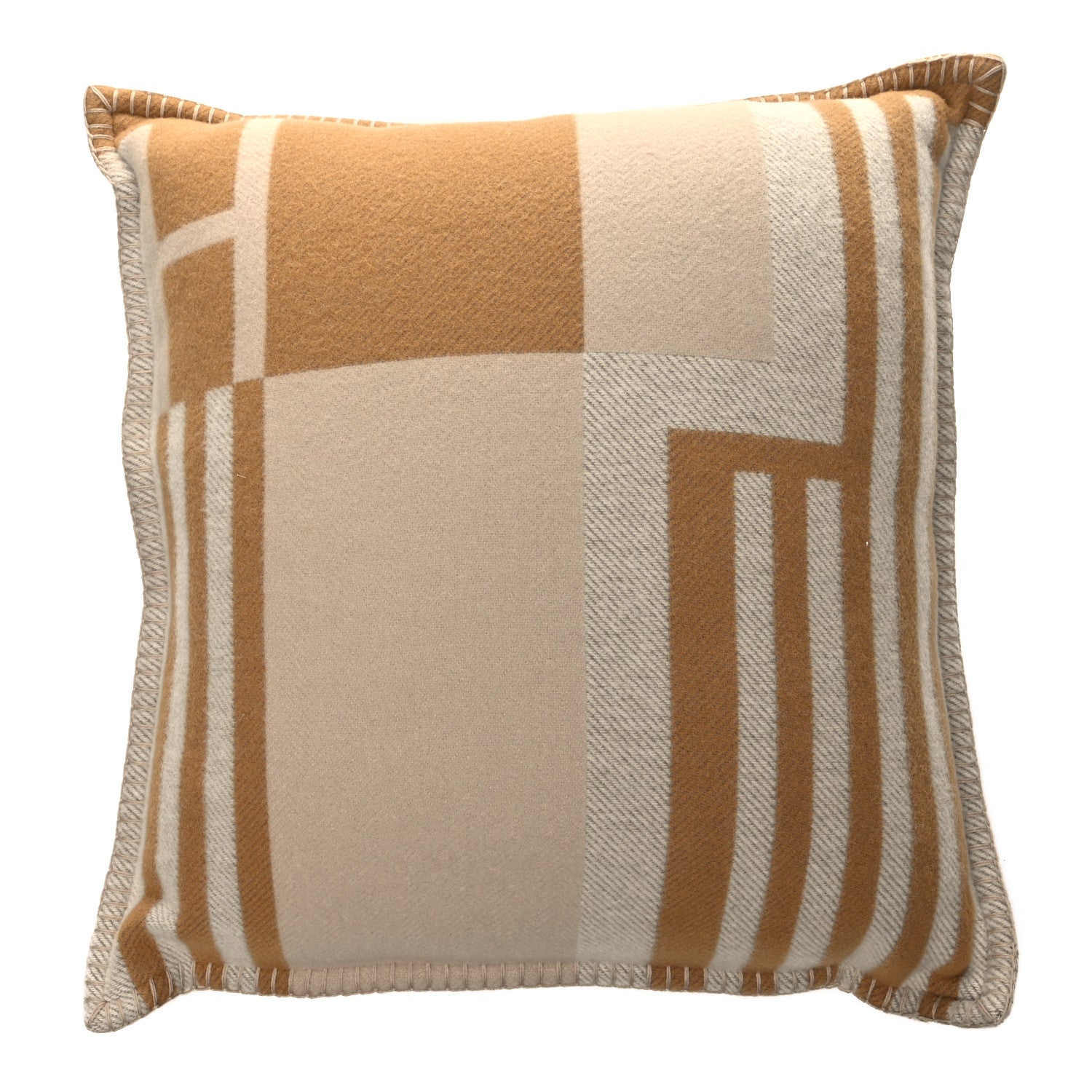 Hermes Wool Cashmere Ithaque Pillow Camel Beige 1 of 3