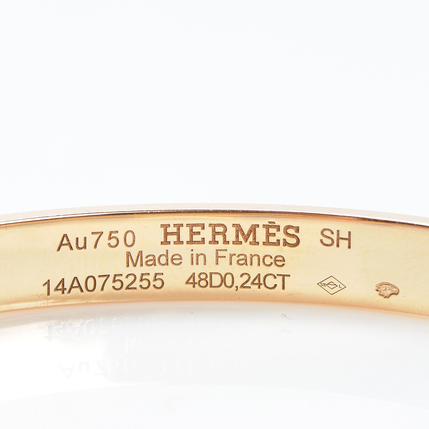 Hermes 18K Rose Gold Diamond PM Collier De Chien Bracelet SH 6 of 7