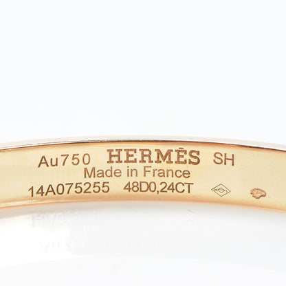 Hermes 18K Rose Gold Diamond PM Collier De Chien Bracelet SH 6 of 7