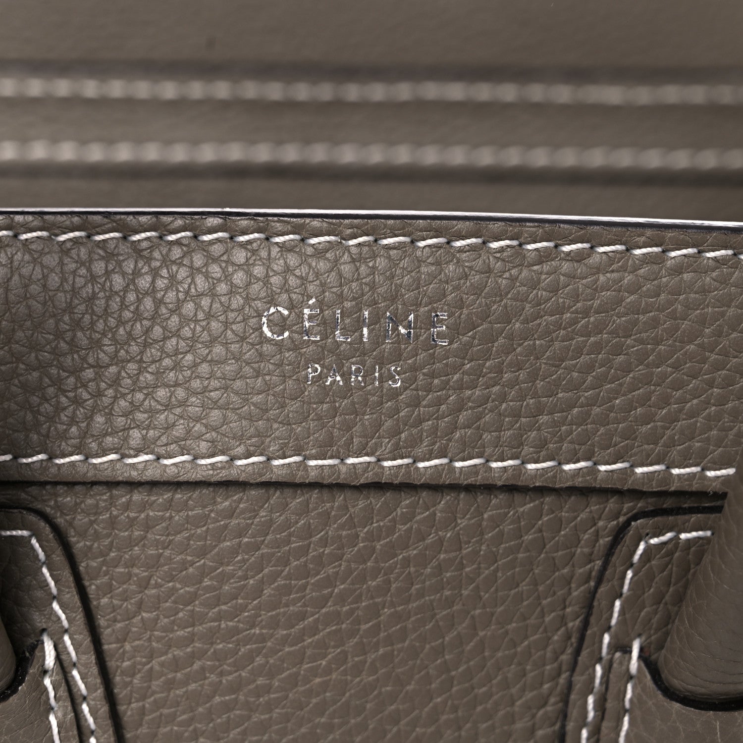 Celine Drummed Calfskin Nano Luggage Souris 7 of 17
