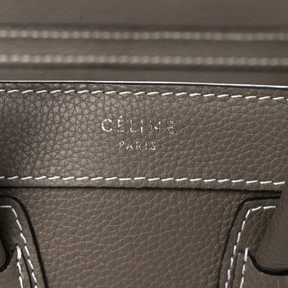 Celine Drummed Calfskin Nano Luggage Souris 7 of 17