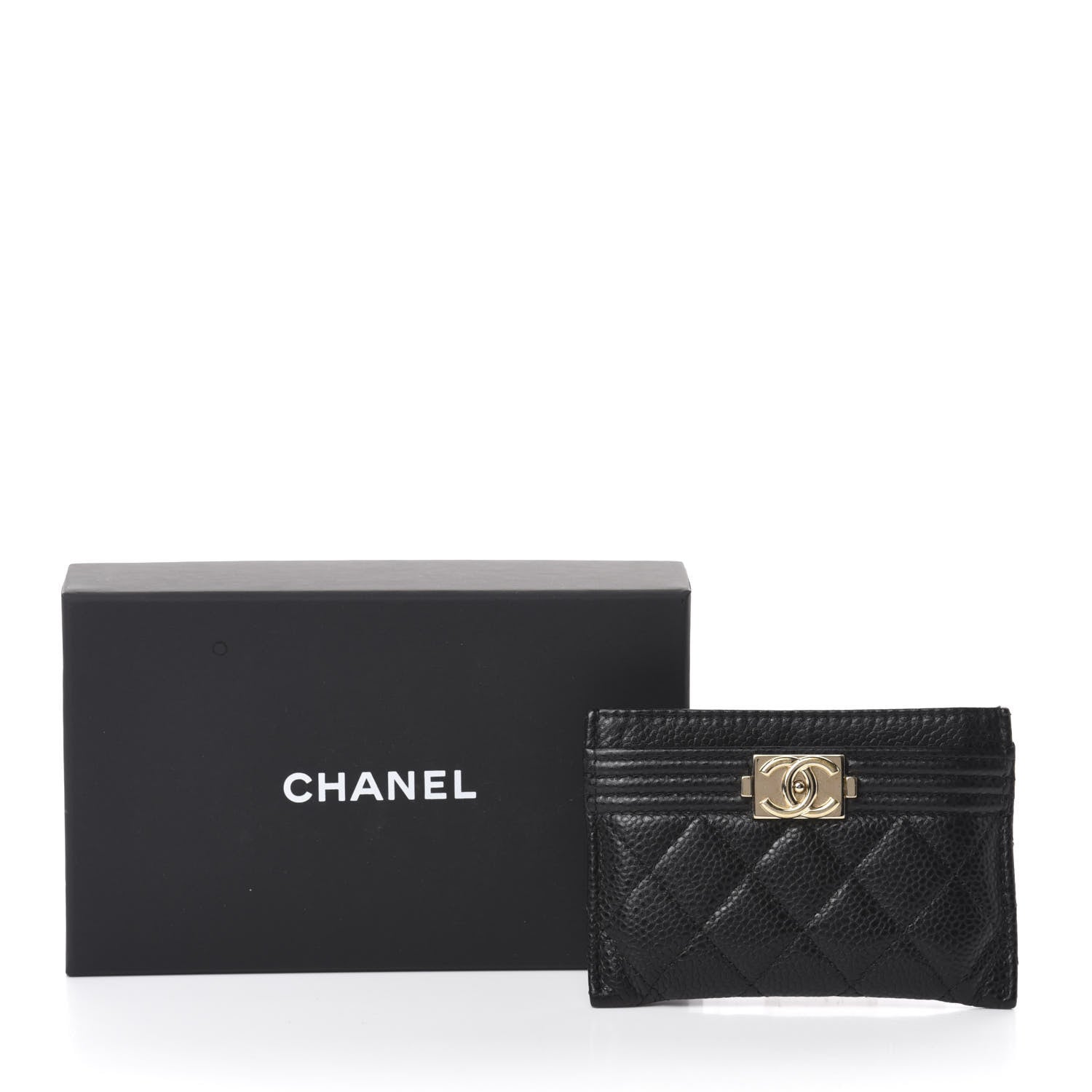 Chanel Caviar Quilted Boy Card Holder Black 9 of 9