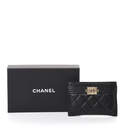 Chanel Caviar Quilted Boy Card Holder Black 9 of 9