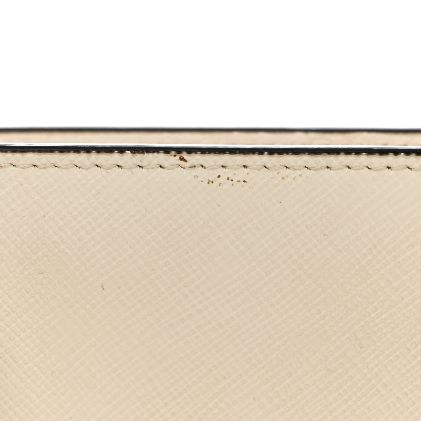 Saffiano Soft Calfskin Front Pocket Zippered Tote White