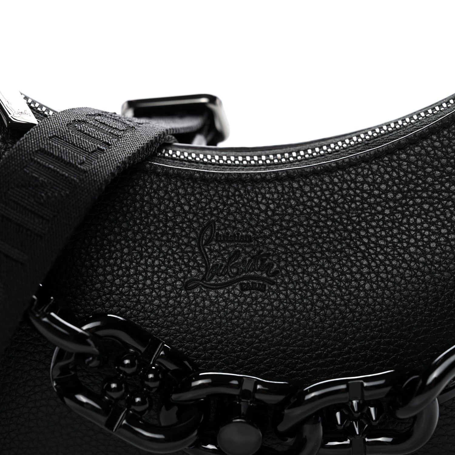 Christian Louboutin Calfskin Mini Loubila Chain Shoulder Bag Black