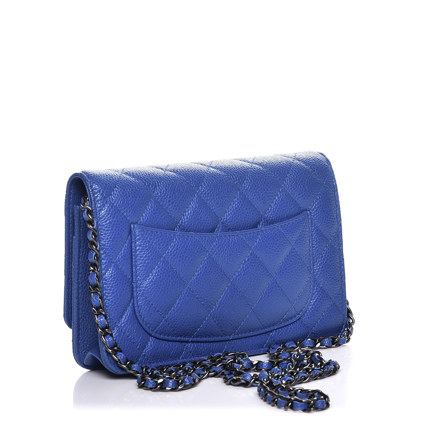 Chanel Caviar Quilted Wallet On Chain WOC Blue 3 of 10