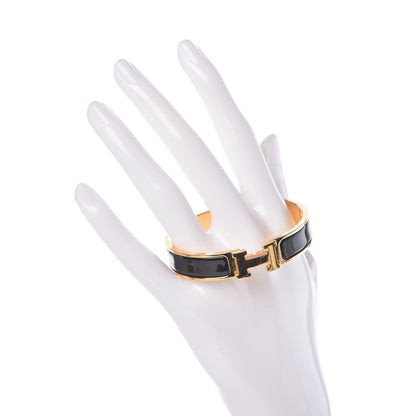 Hermes Enamel Narrow Clic Clac H Bracelet PM Black 2 of 5
