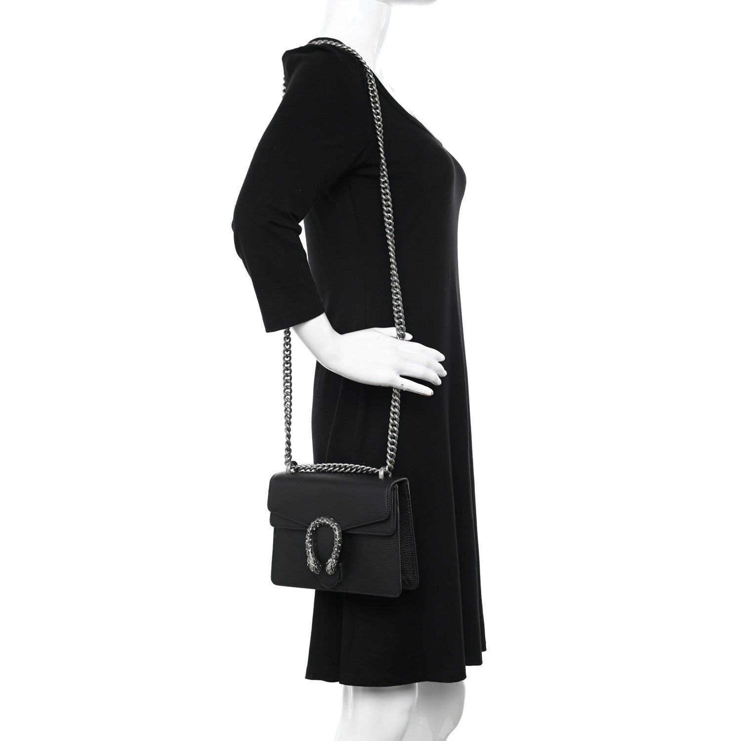 Gucci Calfskin Mini Dionysus Shoulder Bag Black 2 of 11