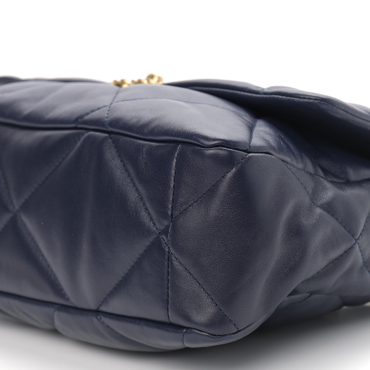 Lambskin Quilted Large Chanel 19 Flap Navy Blue