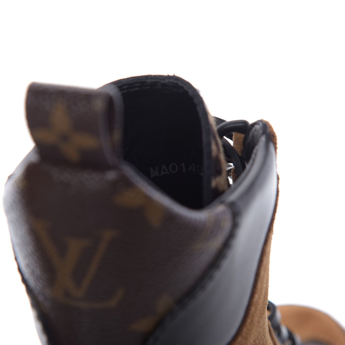 Suede Calfskin Monogram Laureate Platform Desert Boots 36.5 Cognac