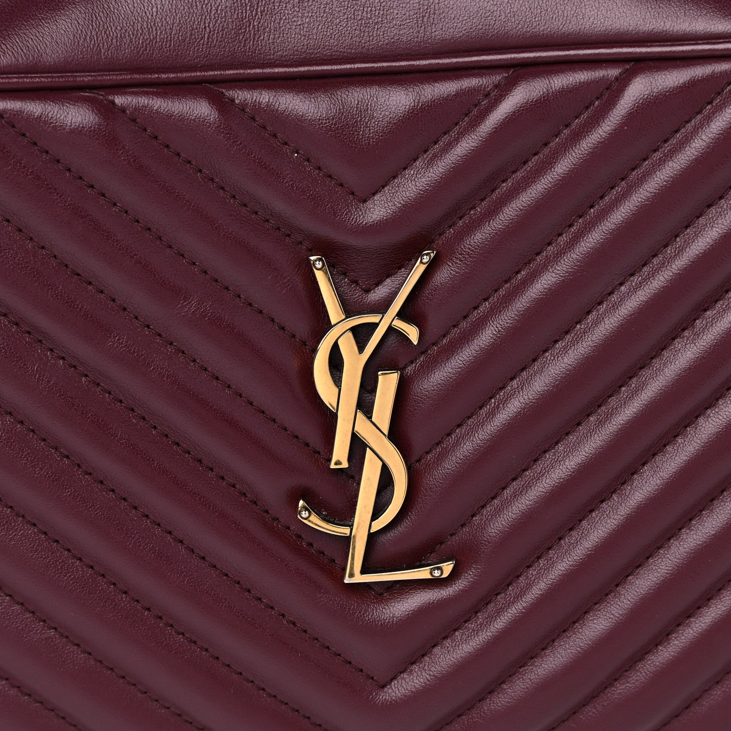 Saint Laurent Calfskin Matelasse Monogram Lou Camera Bag Dark Legion Red 13 of 13