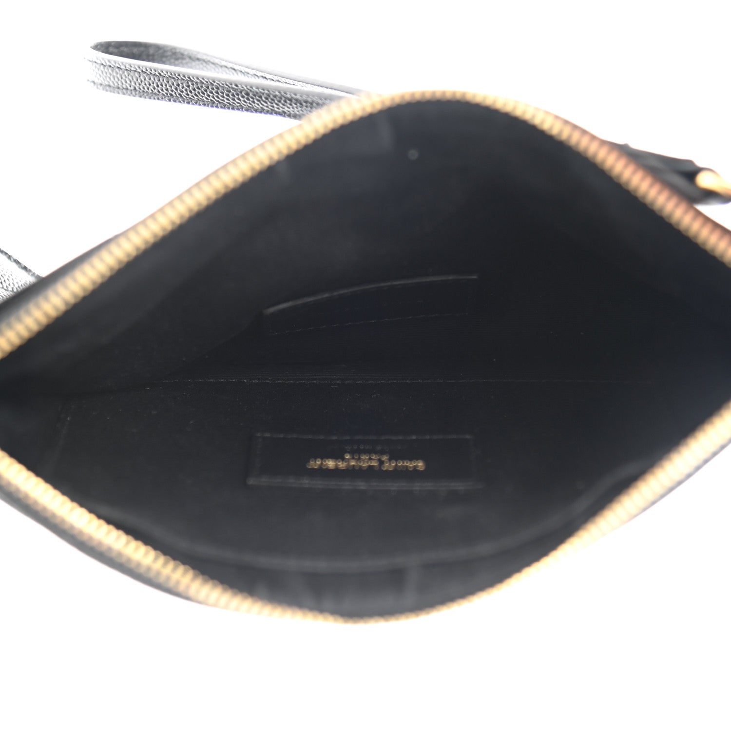 Saint Laurent Grain De Poudre Chevron Monogram Large Bill Pouch Black 5 of 8