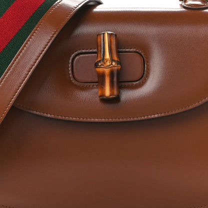 Gucci Boarded Dyana Lux Calfskin Web Medium Bamboo 1947 Top Handle Bag Brown 7 of 9