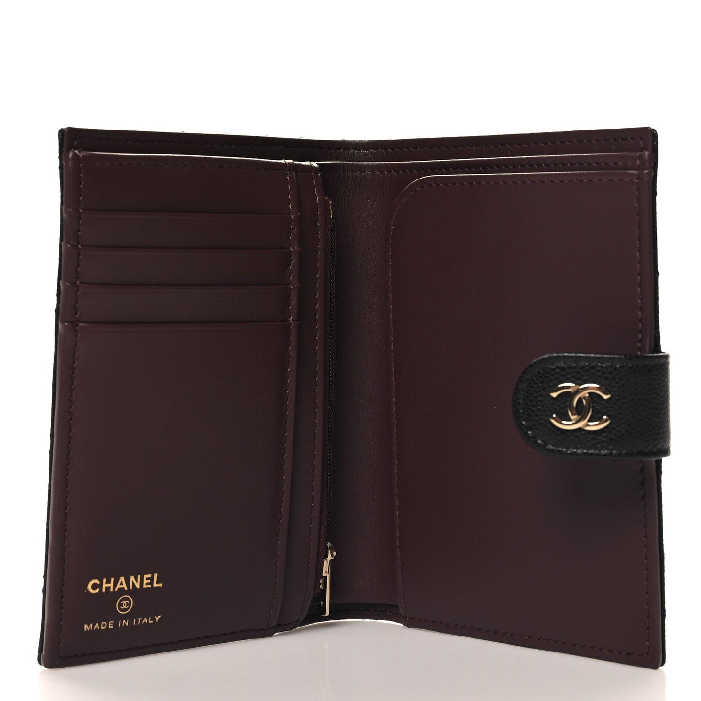 Caviar Quilted Passport Holder Black