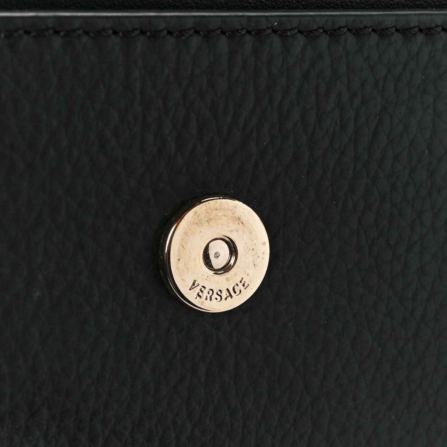 Versace Grained Calfskin Medusa Evening Clutch Bag Black 6 of 11