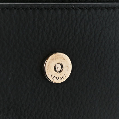 Versace Grained Calfskin Medusa Evening Clutch Bag Black 6 of 11