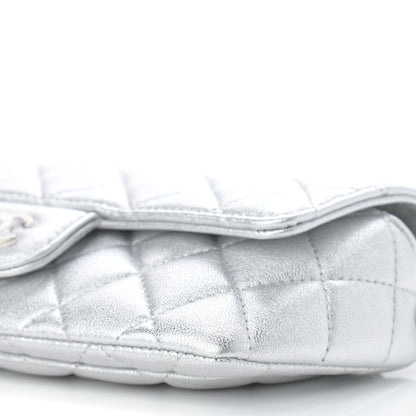 Chanel Metallic Lambskin Quilted Glasses Case With Chain Silver 11 of 12