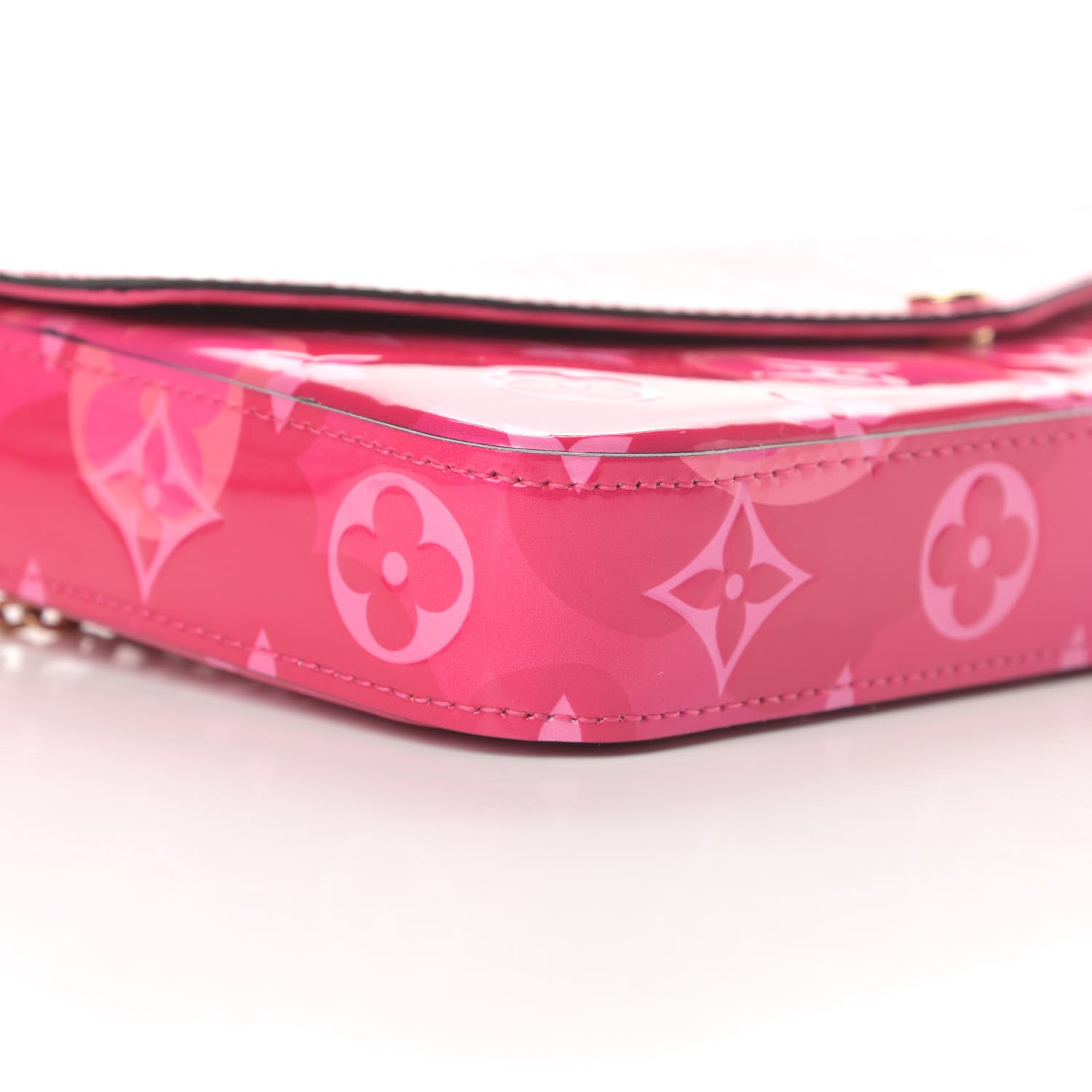 Louis Vuitton Vernis Valentine Pochette Felicie Chain Wallet Fuchsia 11 of 13