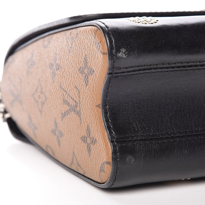 Louis Vuitton Calfskin Reverse Monogram Studded Twist Shoulder Bag MM Black Gold 9 of 14