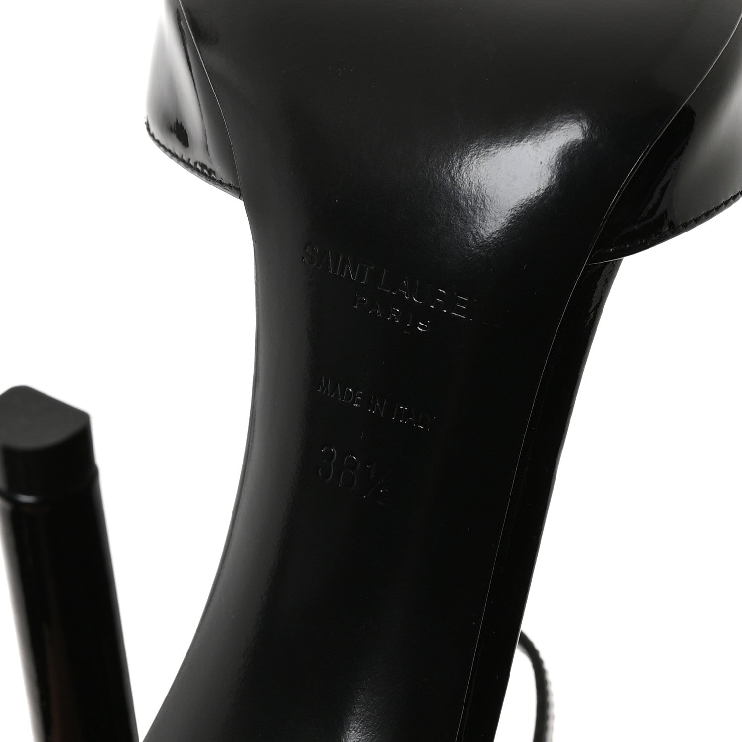 Saint Laurent Vernice Grupy Avenue 110 Ankle Strap Pointed Pumps 38.5 Black 7 of 9