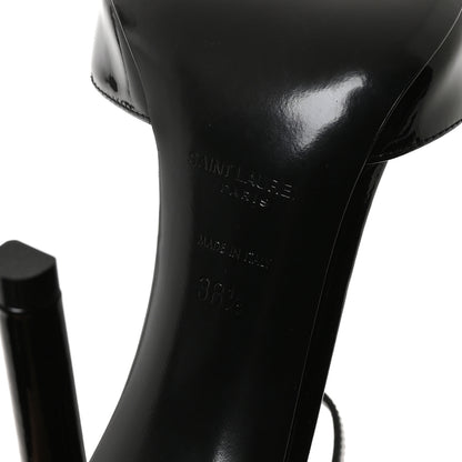 Saint Laurent Vernice Grupy Avenue 110 Ankle Strap Pointed Pumps 38.5 Black 7 of 9
