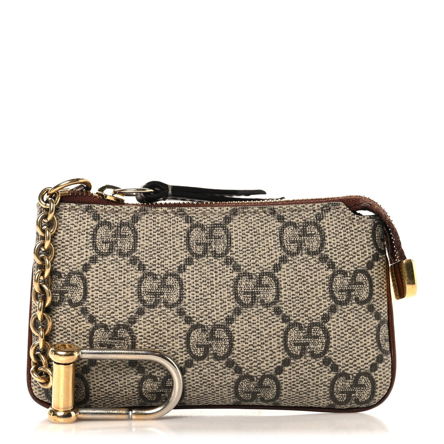 GG Supreme Monogram Key Case Beige Ebony Cuir