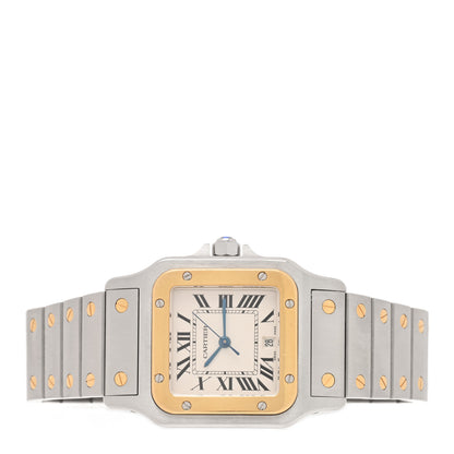 Cartier Stainless Steel 18K Yellow Gold 29mm Santos De Cartier Galbee Quartz Watch 2 of 4