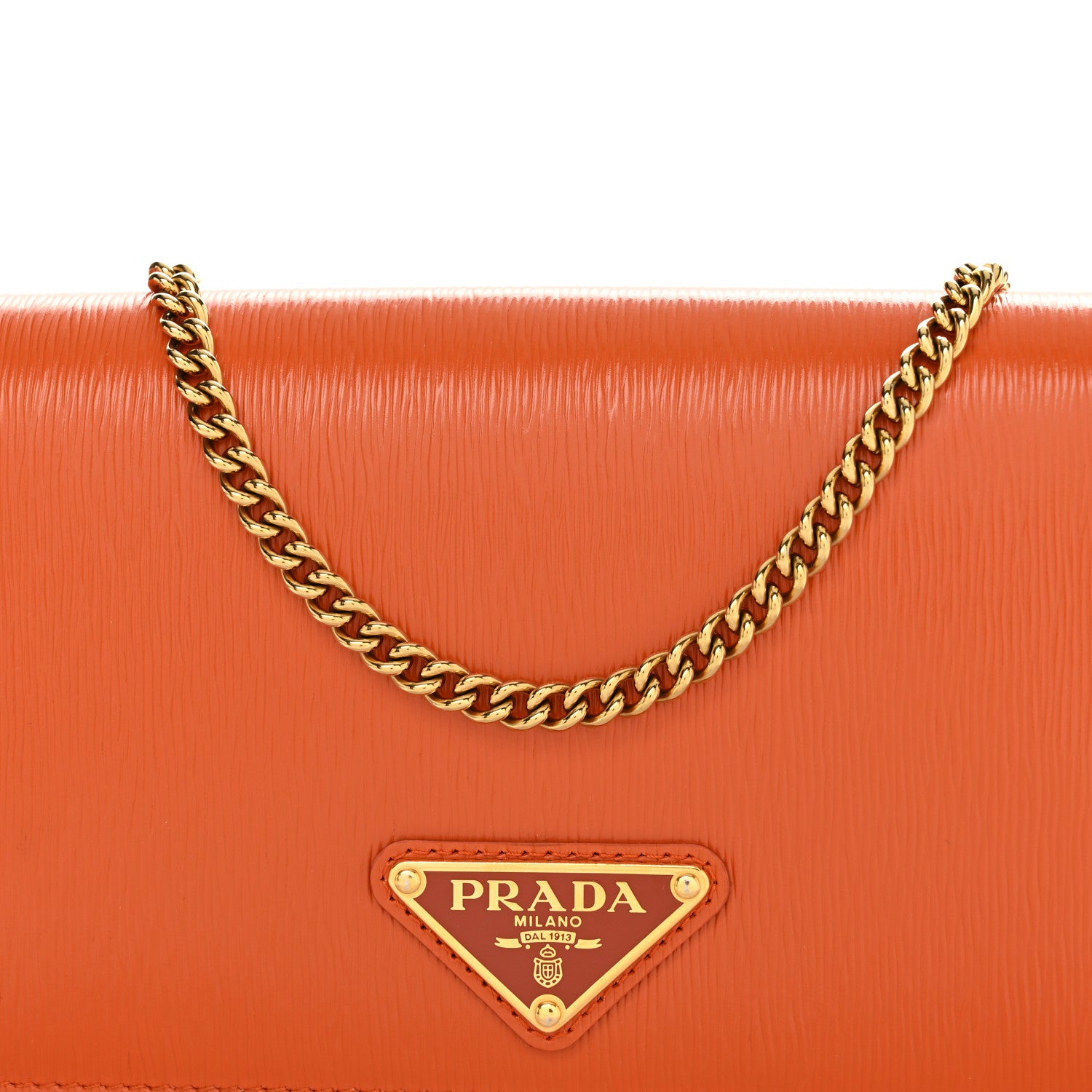Prada Vitello Move Triangle Logo Miniborse Papaya 7 of 9
