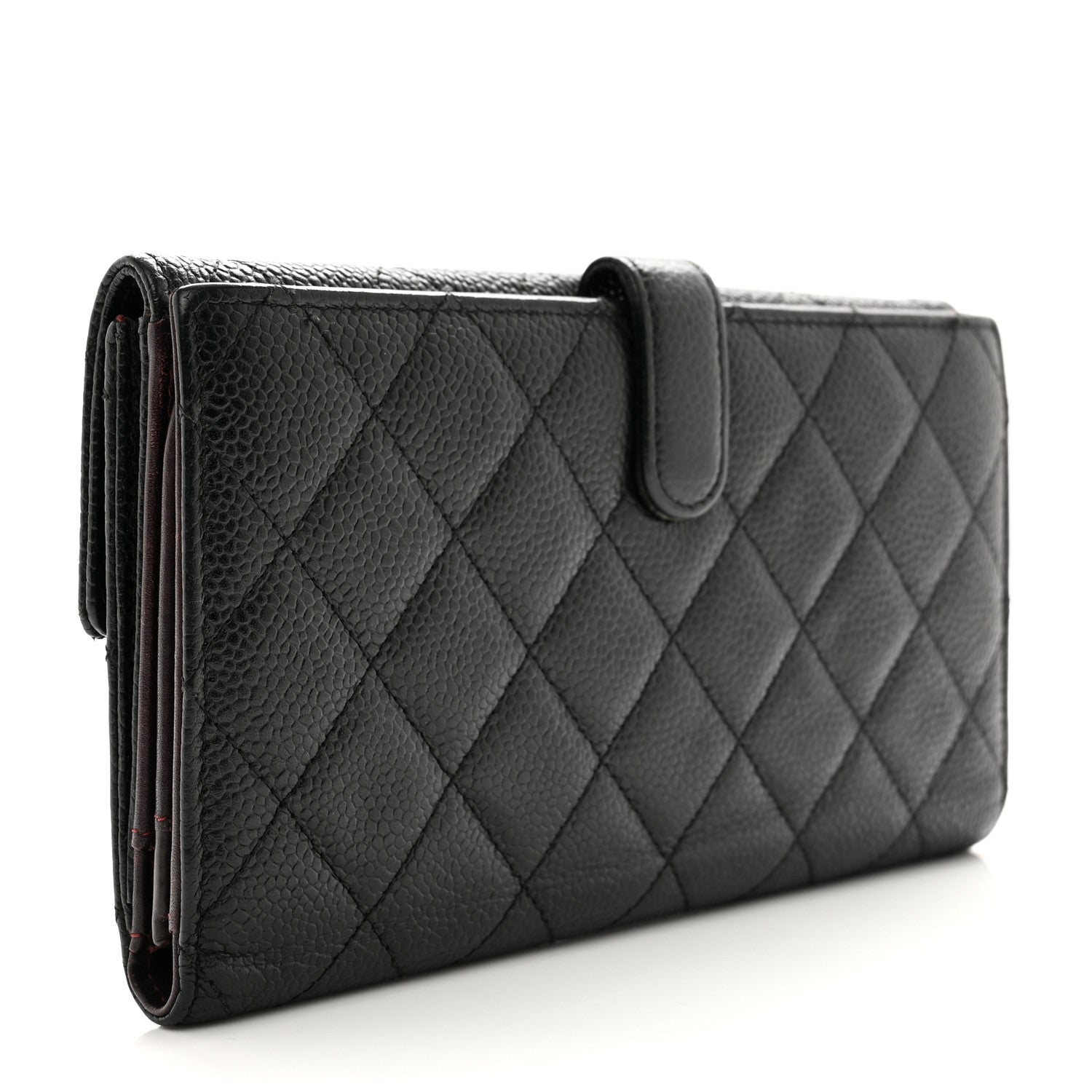 Chanel Caviar Quilted Large Gusset Flap Wallet Black 3 of 14