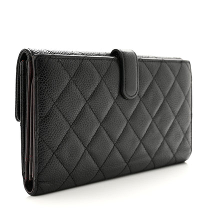 Chanel Caviar Quilted Large Gusset Flap Wallet Black 3 of 14