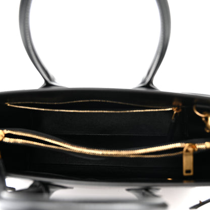 Saint Laurent Calfskin Bi-Color Small Sac De Jour Burgundy Black 5 of 10