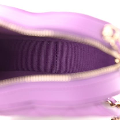 Chanel Lambskin Quilted CC In Love Heart Clutch With Chain Purple 5 of 10