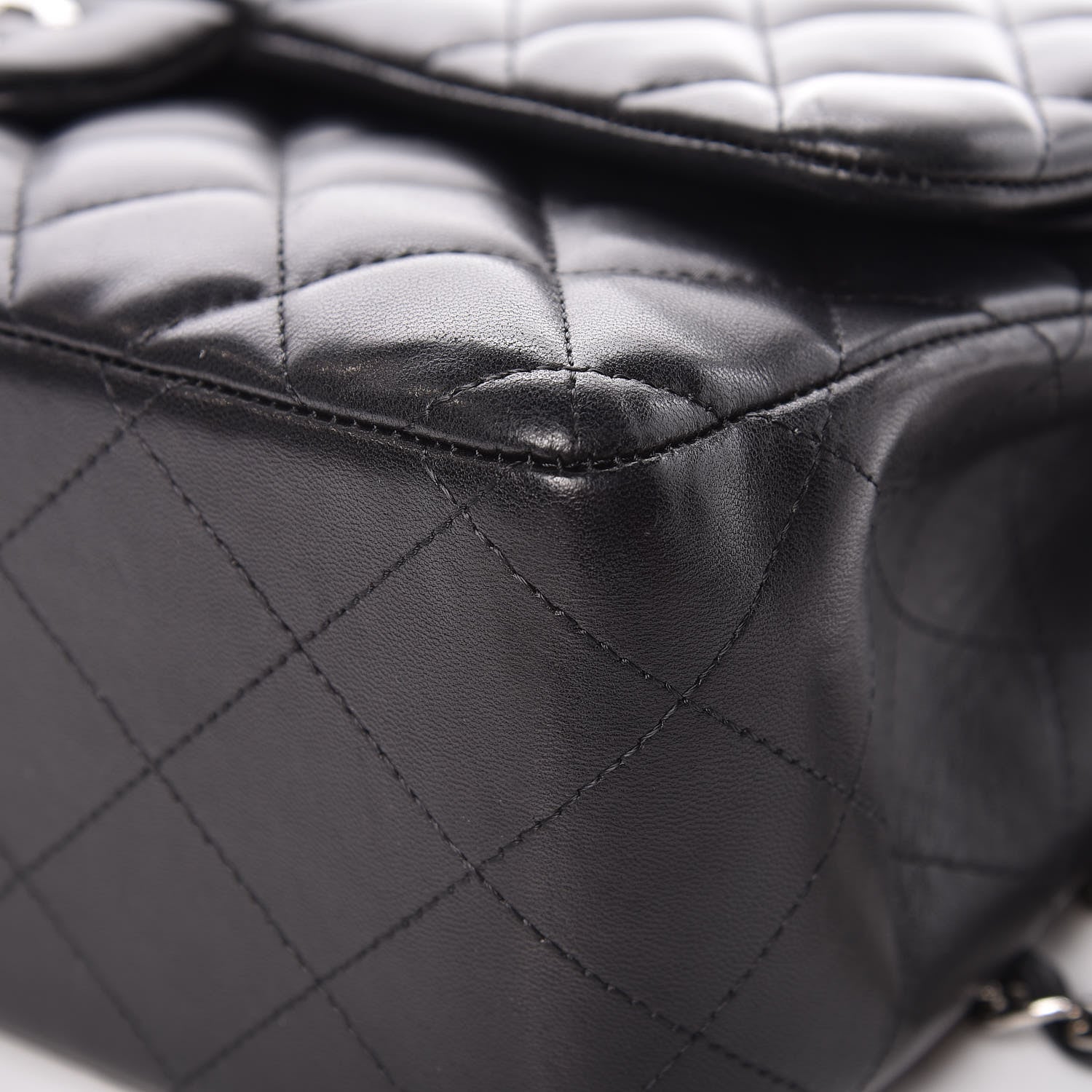Chanel Lambskin Quilted Jumbo Double Flap Black 12 of 15