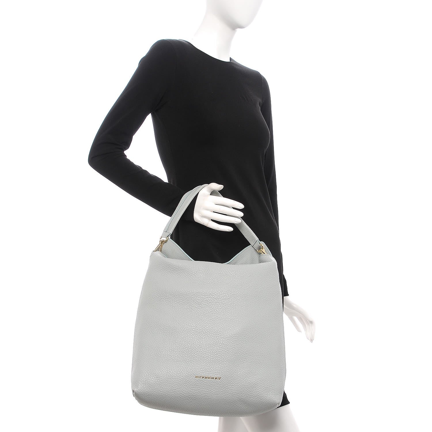 Burberry Grainy Calfskin Medium Cale Hobo Sky Blue 2 of 8