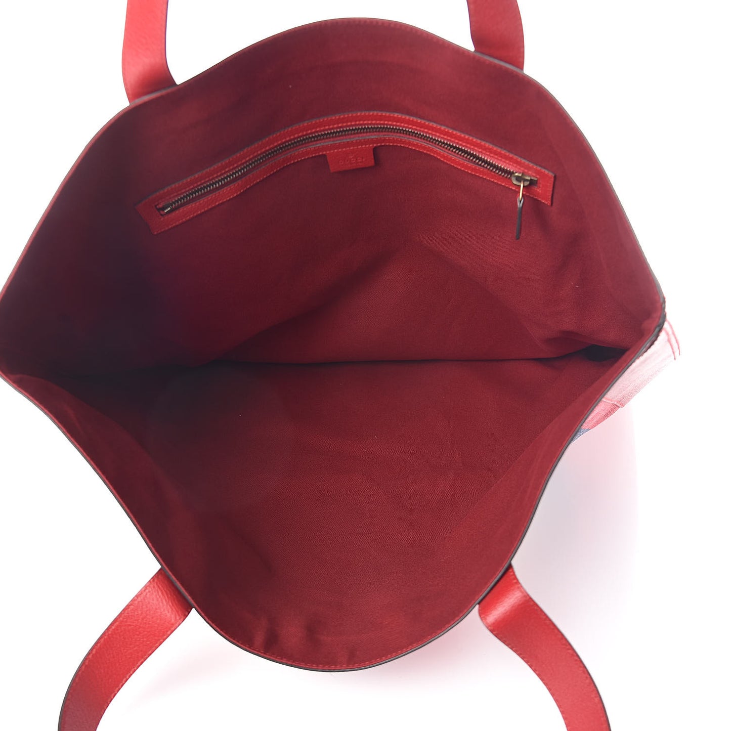 Canvas Calfskin Sylvie Stripe Logo Mens Tote Red White Blue