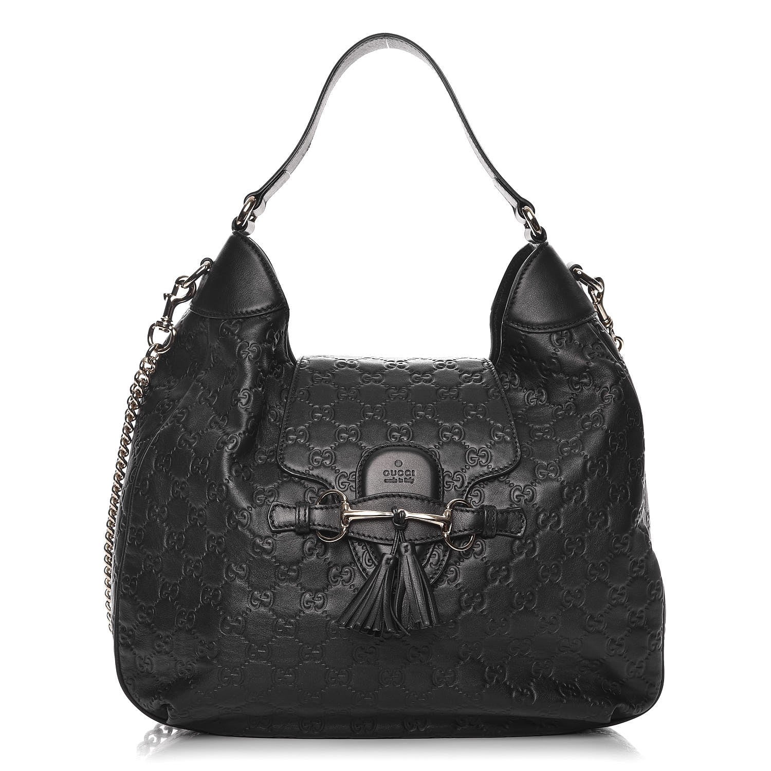 Gucci Guccissima Medium Emily Hobo Black 1 of 8