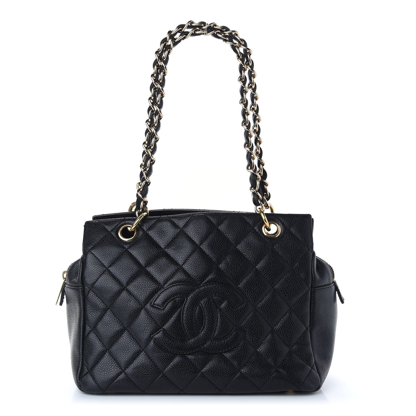 Caviar Quilted Petit Timeless Tote PTT Black