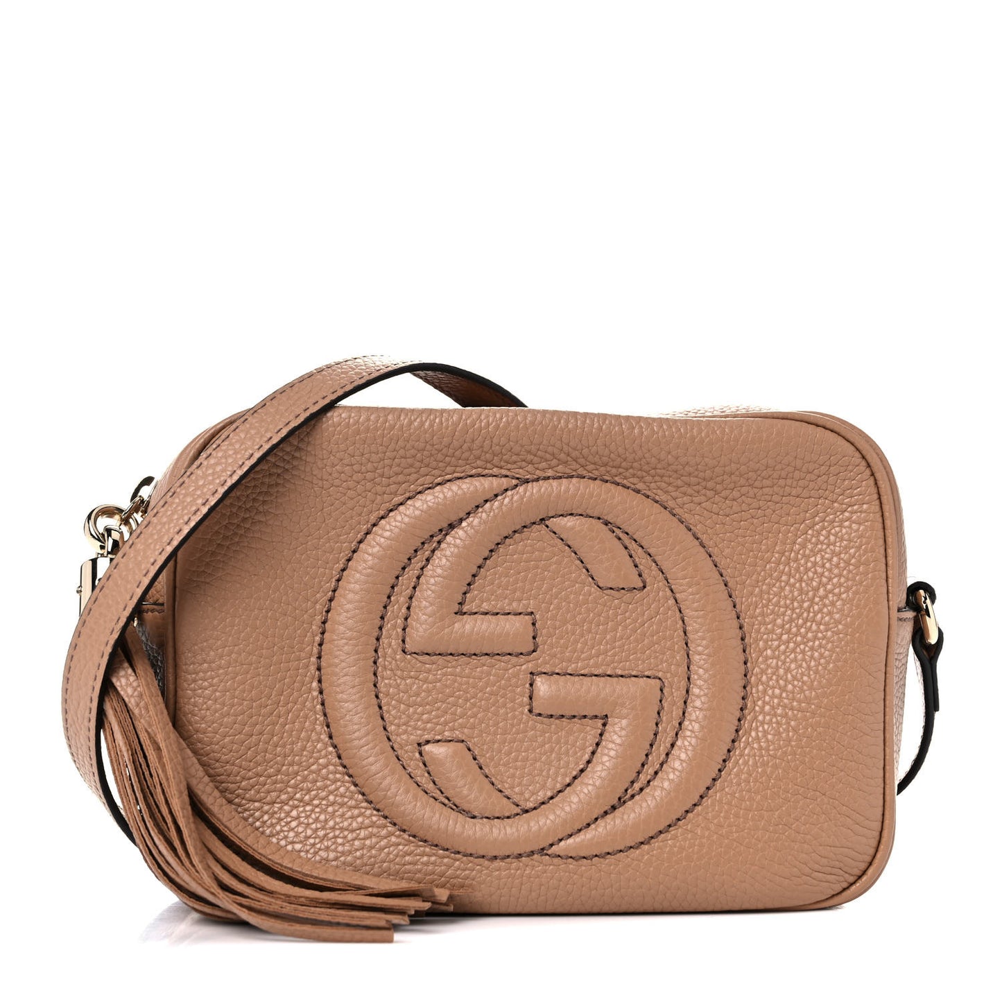Pebbled Calfskin Small Soho Disco Bag Camelia