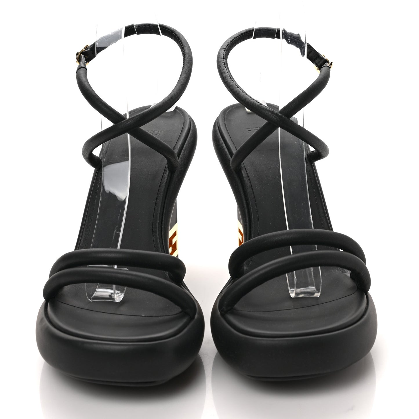 Nappa Baguette Ankle Strap 30/110mm Platform Sandals 40.5 Black