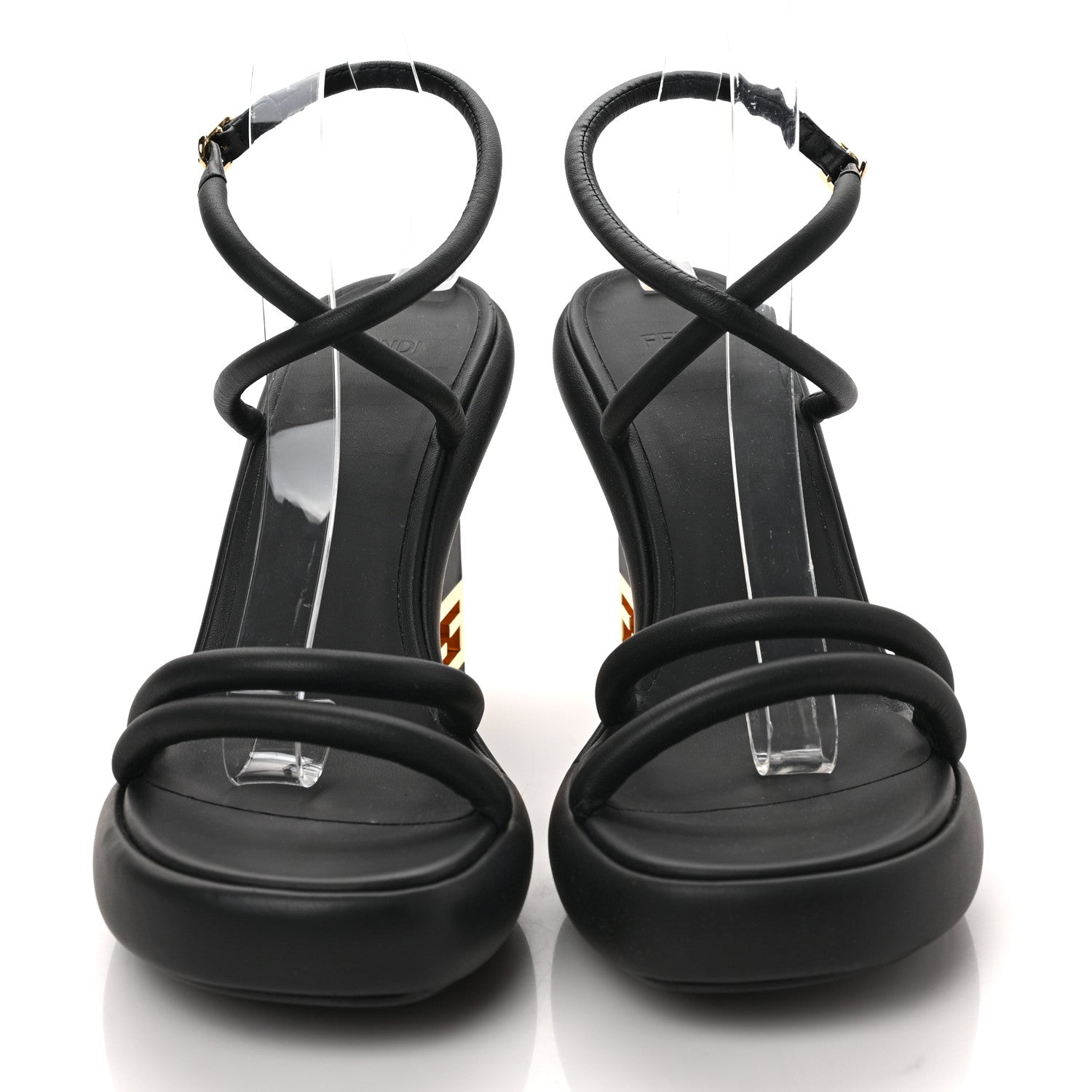Fendi Nappa Baguette Ankle Strap 30/110mm Platform Sandals 40.5 Black 2 of 8